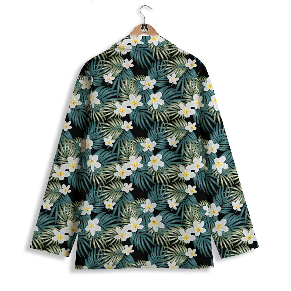 Frangipani Flower Print Pattern Women's Blazer-grizzshop