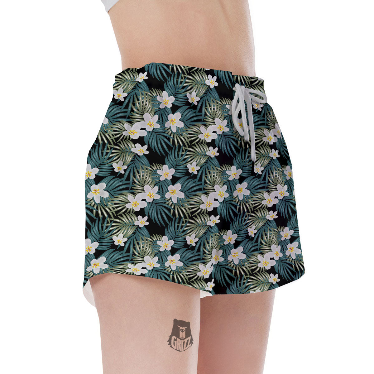 Frangipani Flower Print Pattern Women's Shorts-grizzshop