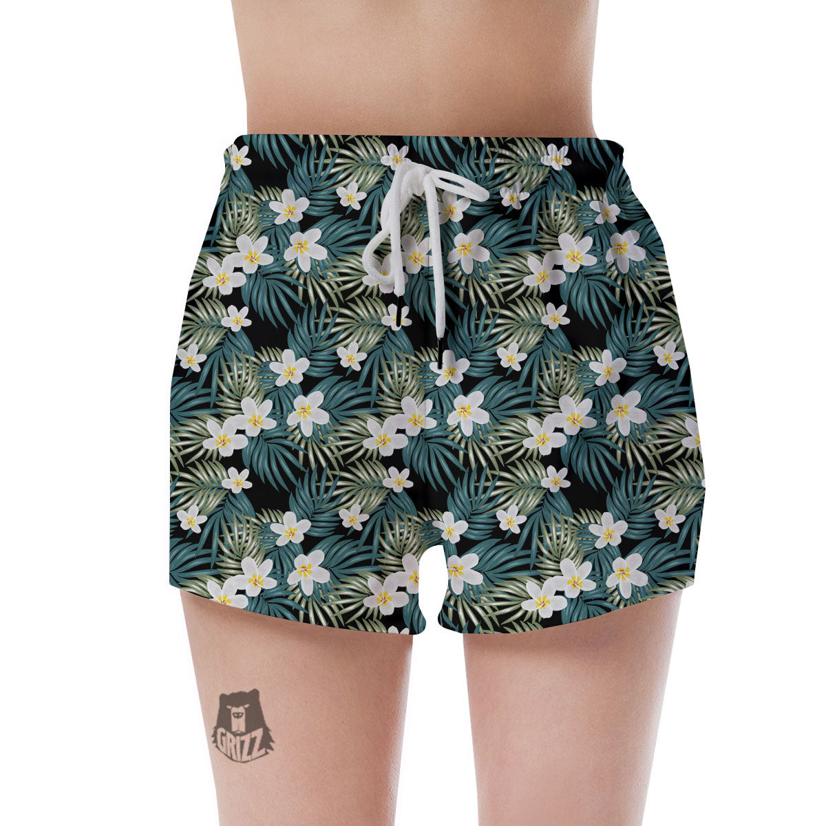 Frangipani Flower Print Pattern Women's Shorts-grizzshop