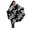 Frangipani White And Black Print Pattern Umbrella-grizzshop