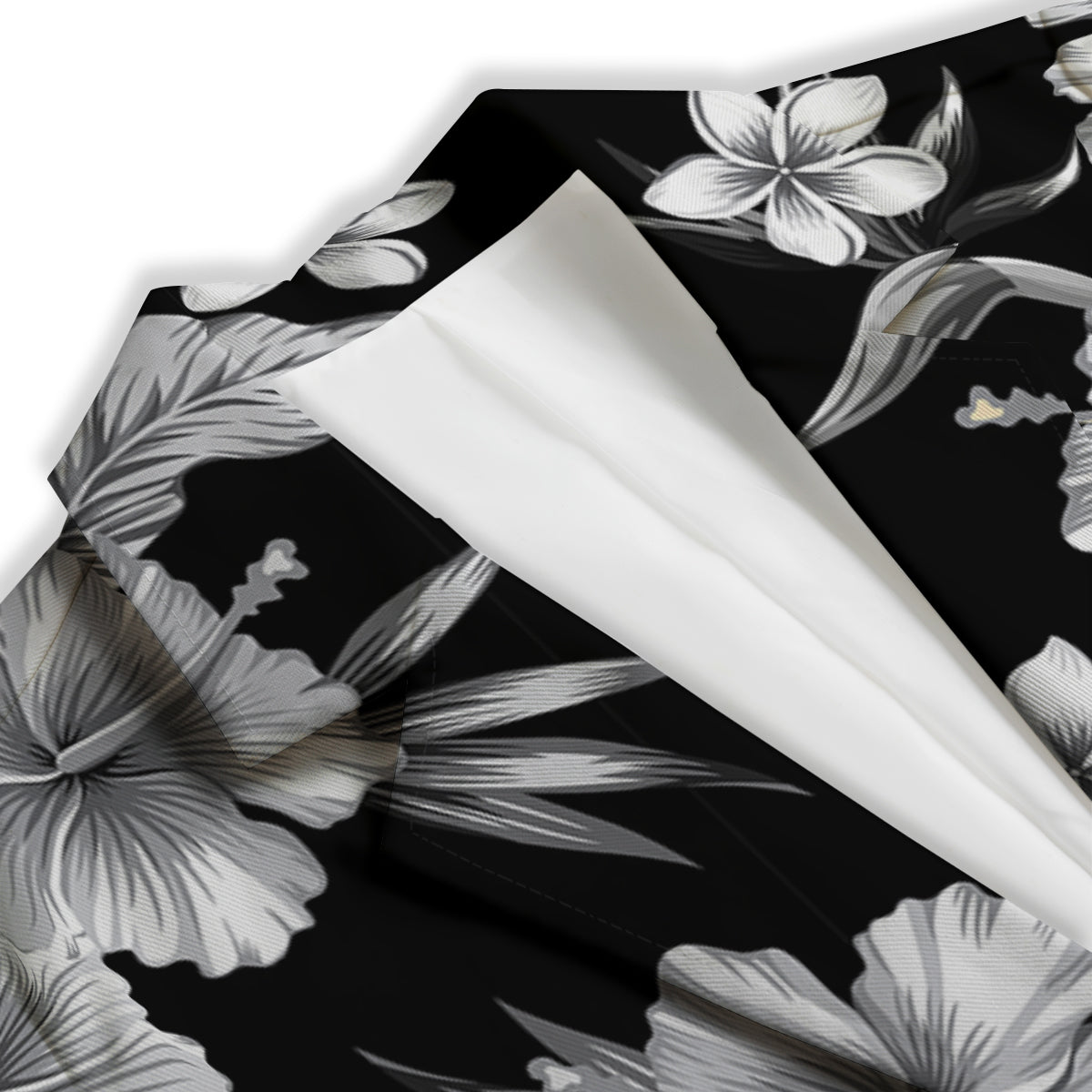 Frangipani White And Black Print Pattern Women's Blazer-grizzshop