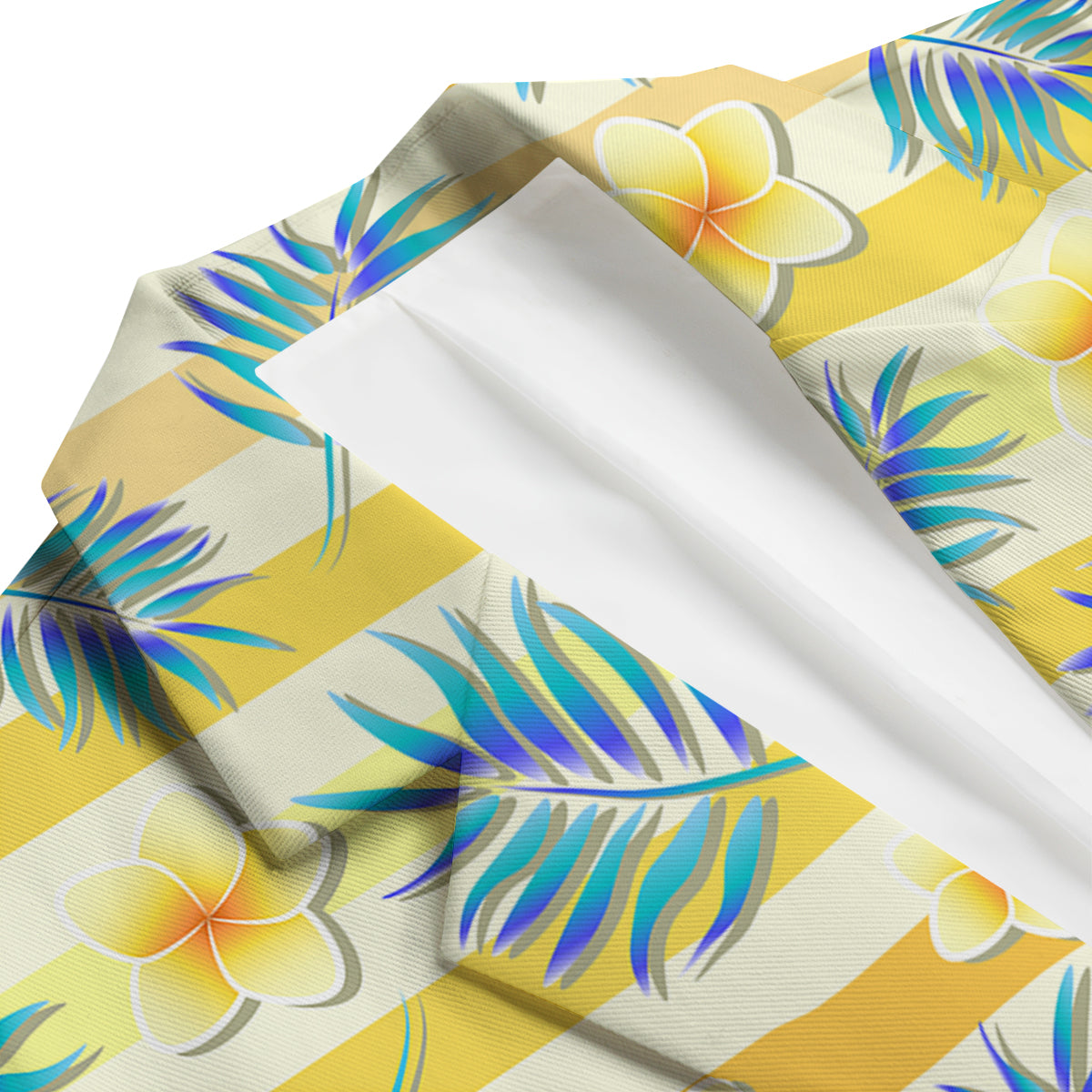 Frangipani Yellow Print Pattern Men's Blazer-grizzshop