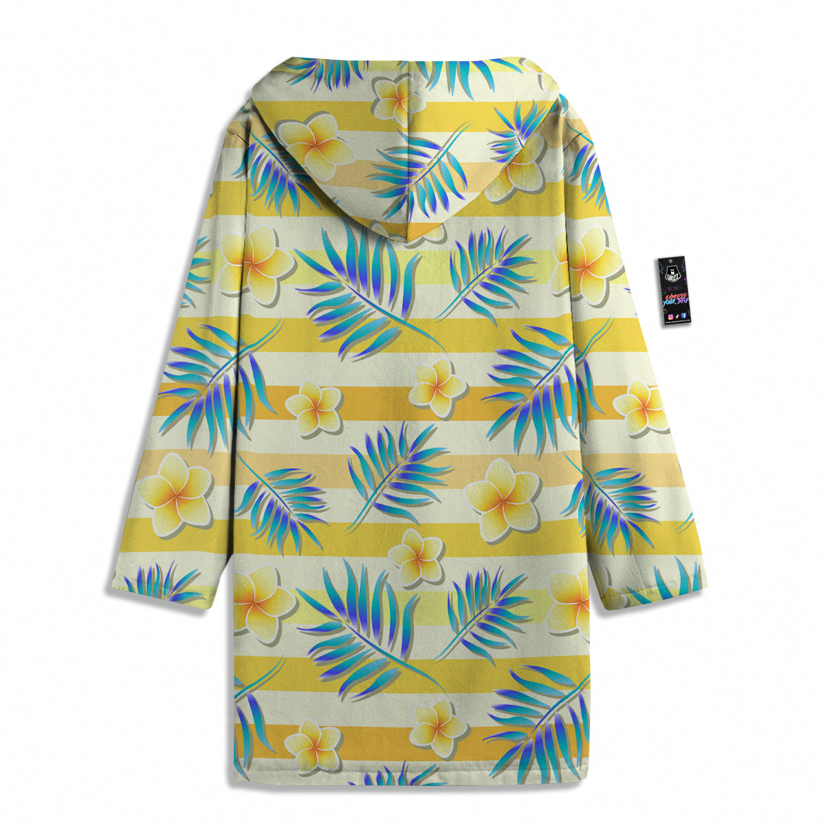 Frangipani Yellow Print Pattern Men's Windbreaker Jacket-grizzshop