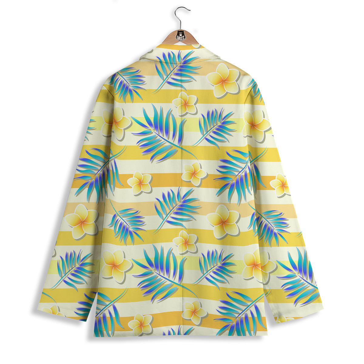 Frangipani Yellow Print Pattern Women's Blazer-grizzshop
