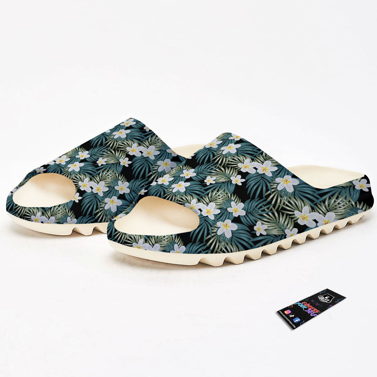 Frangipani Flower Print Pattern Sandals-grizzshop