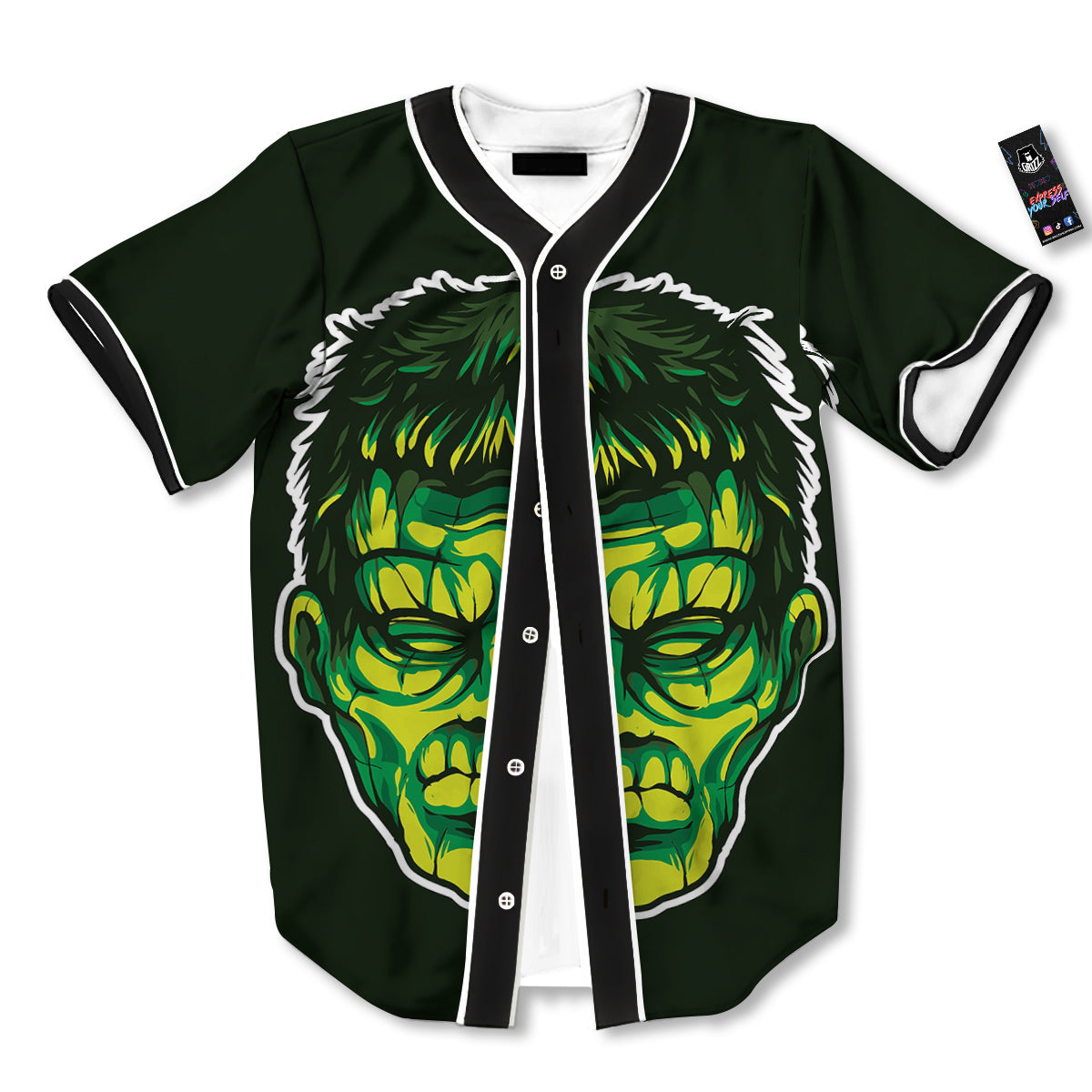 Frankenstein Cartoon Print Baseball Jersey-grizzshop