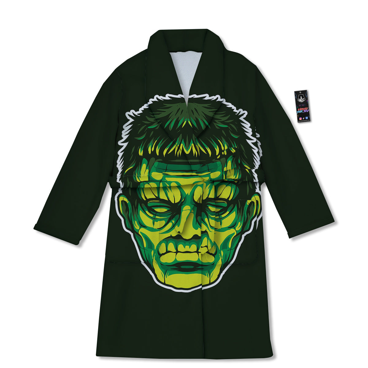Frankenstein Cartoon Print Bathrobe-grizzshop