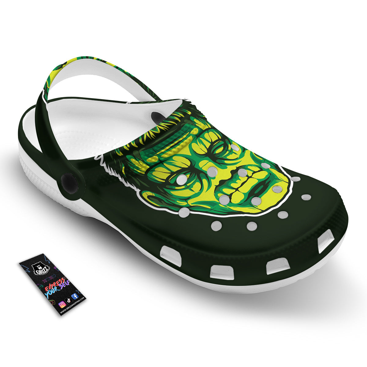 Frankenstein Cartoon Print Clog-grizzshop