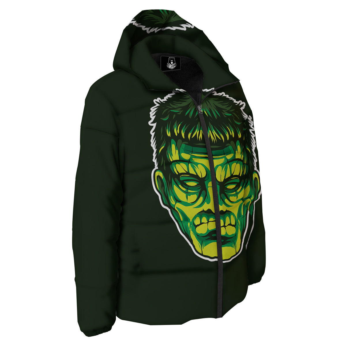 Frankenstein Cartoon Print Down Jacket-grizzshop
