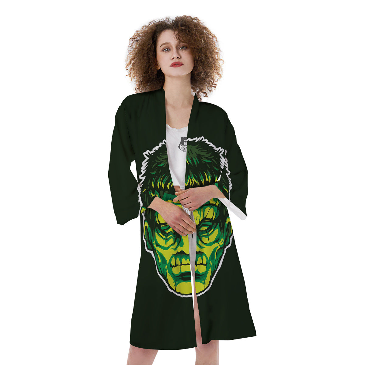 Frankenstein Cartoon Print Kimono-grizzshop