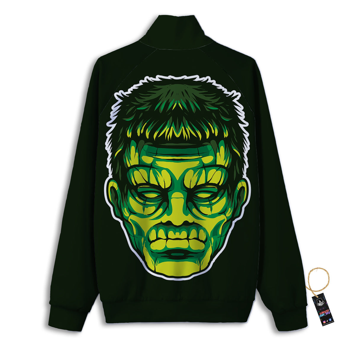 Frankenstein Cartoon Print Track Jacket-grizzshop