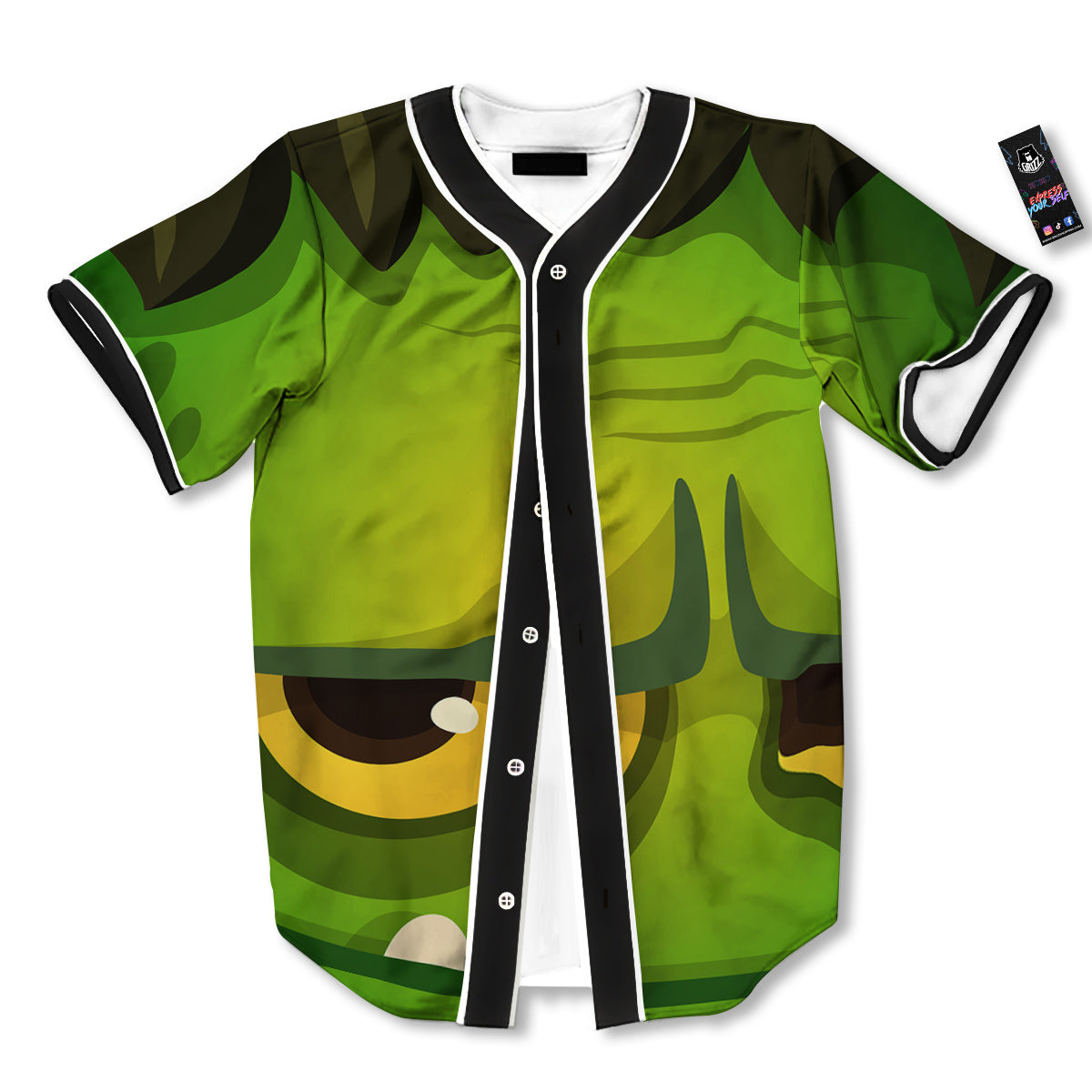 Frankenstein Face Cute Print Baseball Jersey-grizzshop