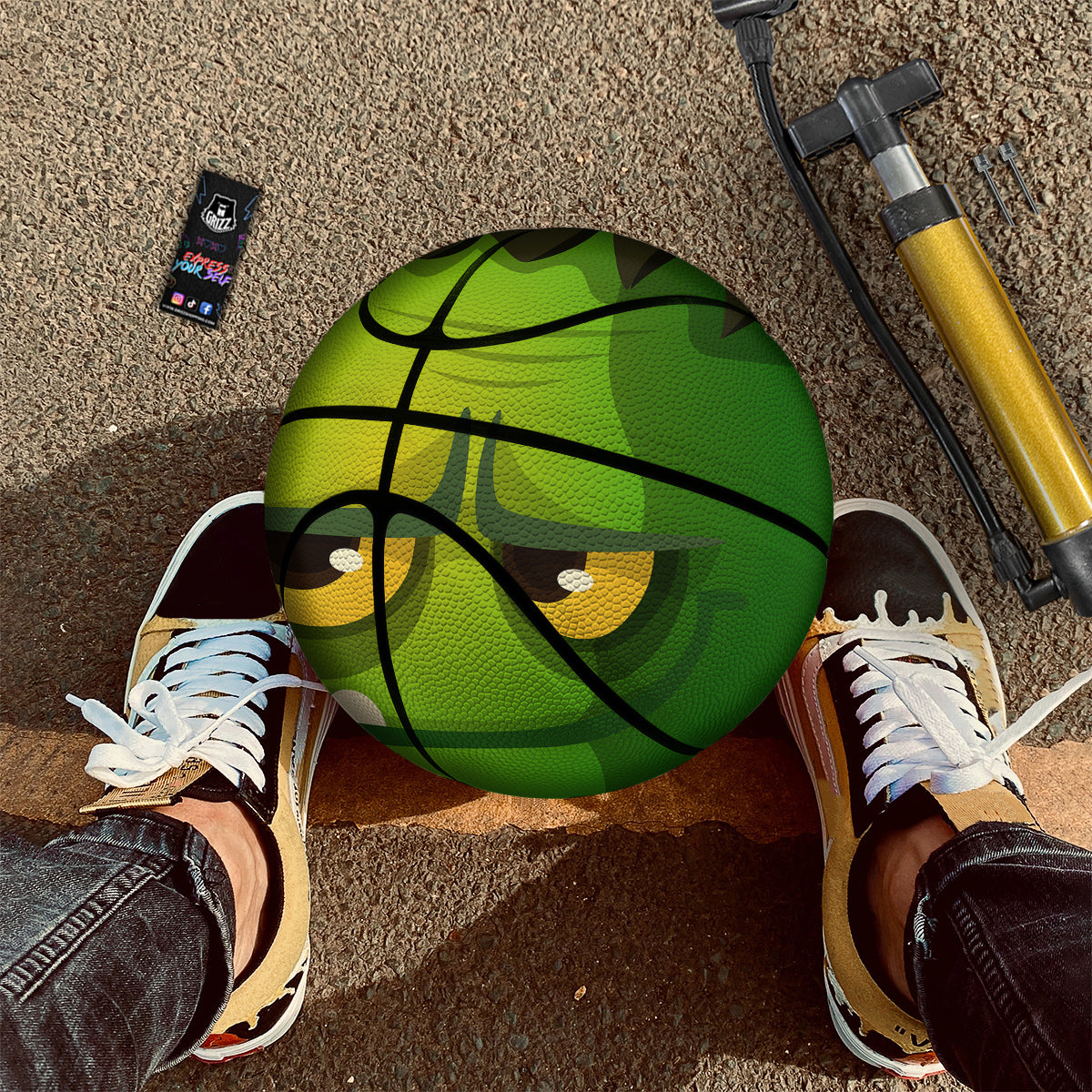 Frankenstein Face Cute Print Basketball-grizzshop