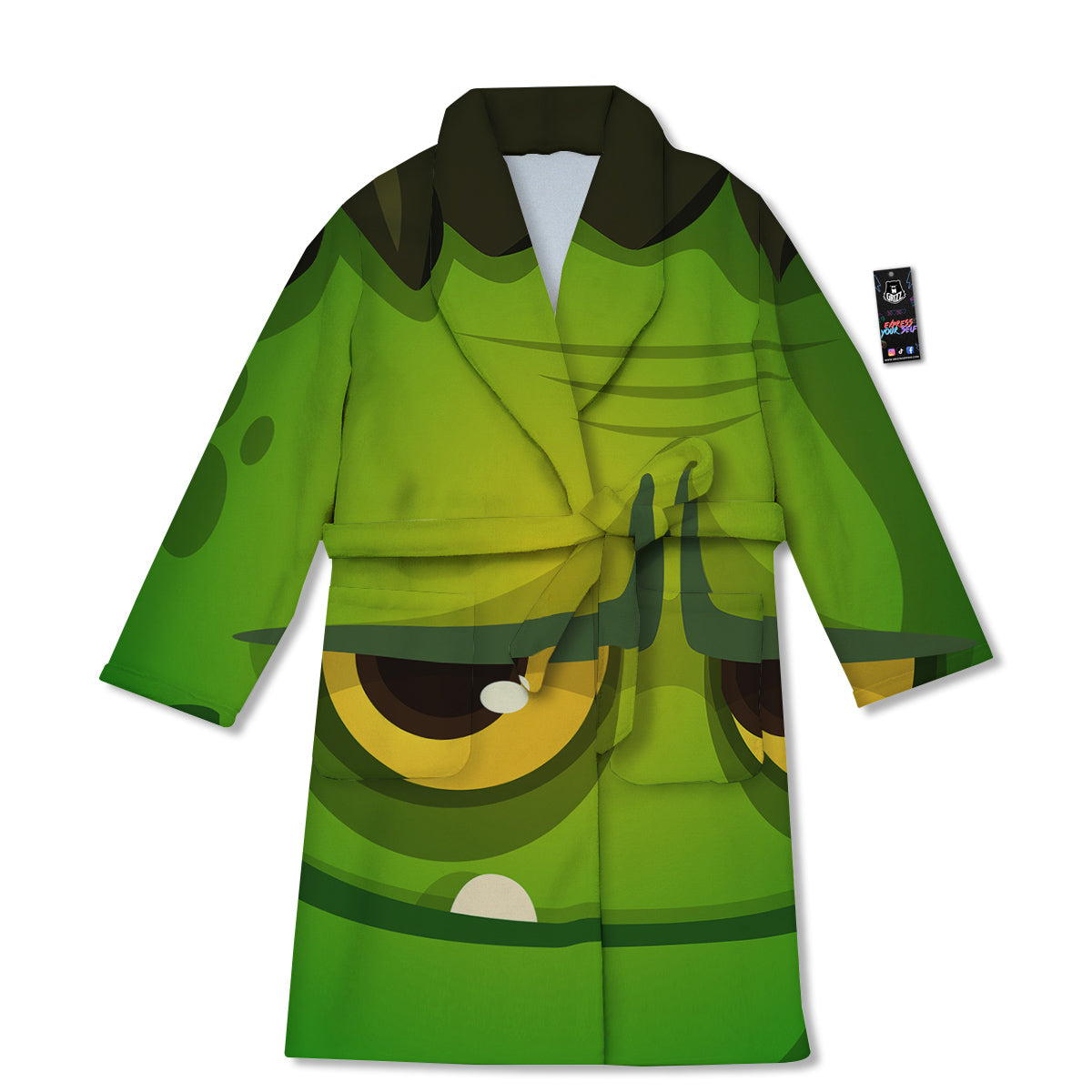Frankenstein Face Cute Print Bathrobe-grizzshop