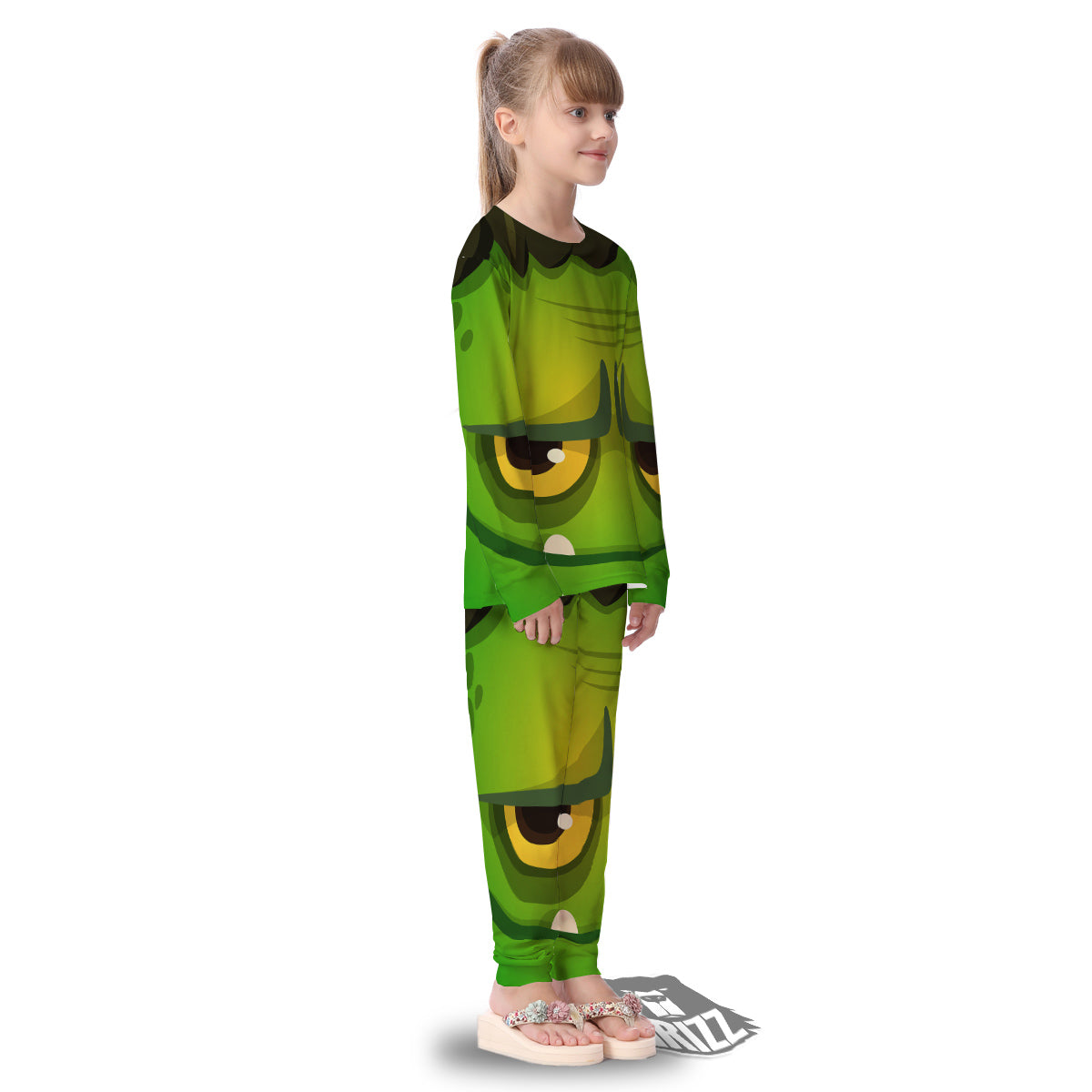 Frankenstein Face Cute Print Kid's Pajamas-grizzshop