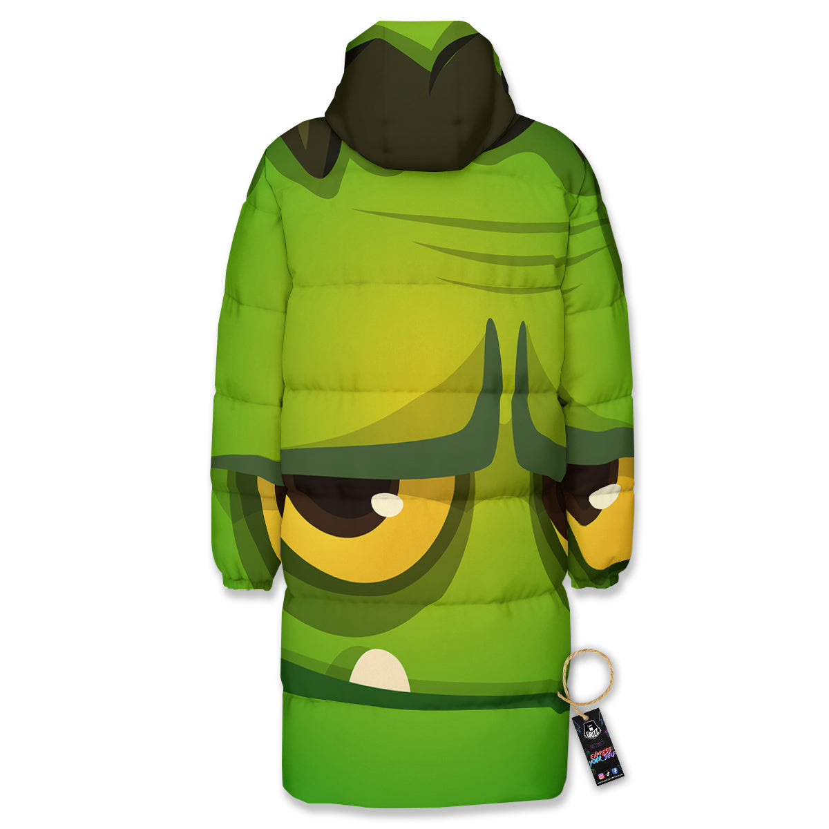 Frankenstein Face Cute Print Long Down Jacket-grizzshop