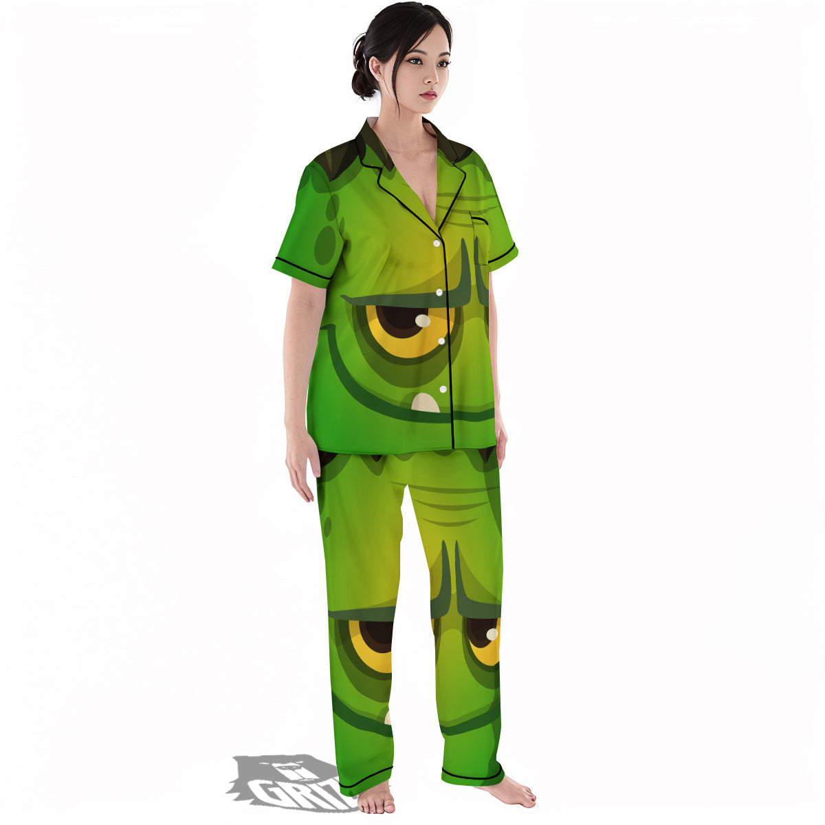 Frankenstein Face Cute Print Women's Pajamas Set-grizzshop