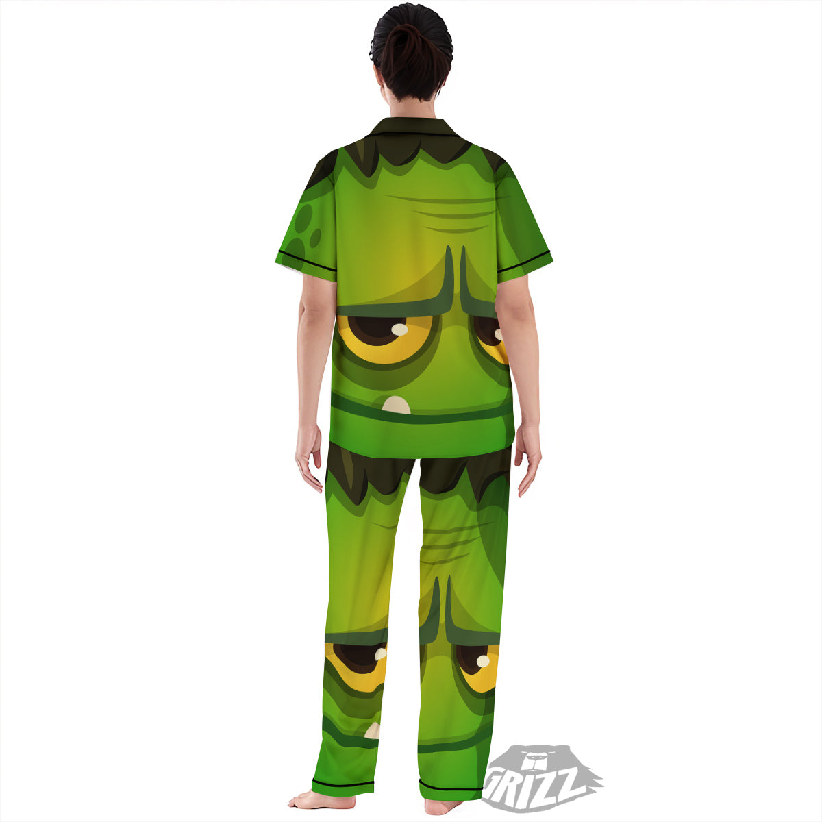 Frankenstein Face Cute Print Women's Pajamas Set-grizzshop