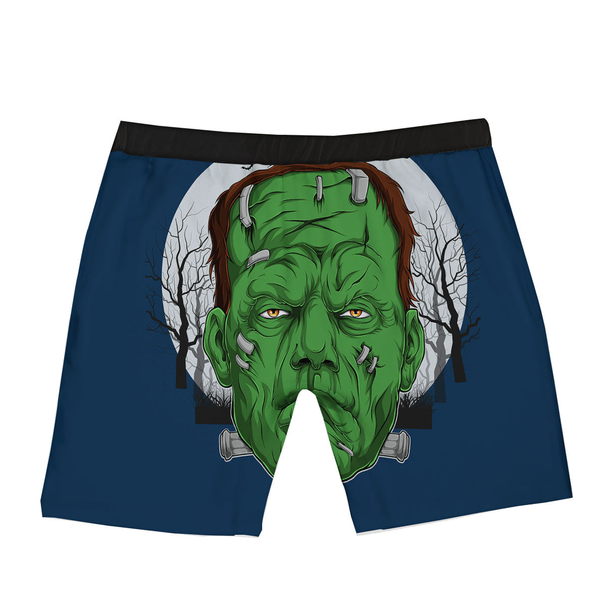 Frankenstein Face Halloween Character Print Boxer Briefs-grizzshop