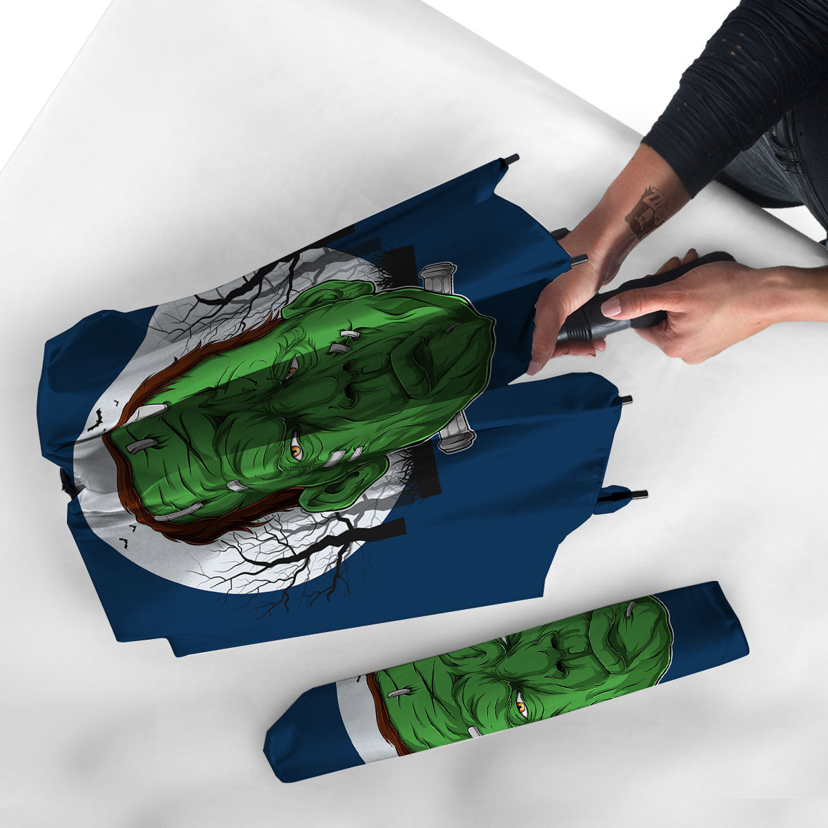 Frankenstein Face Halloween Character Print Umbrella-grizzshop