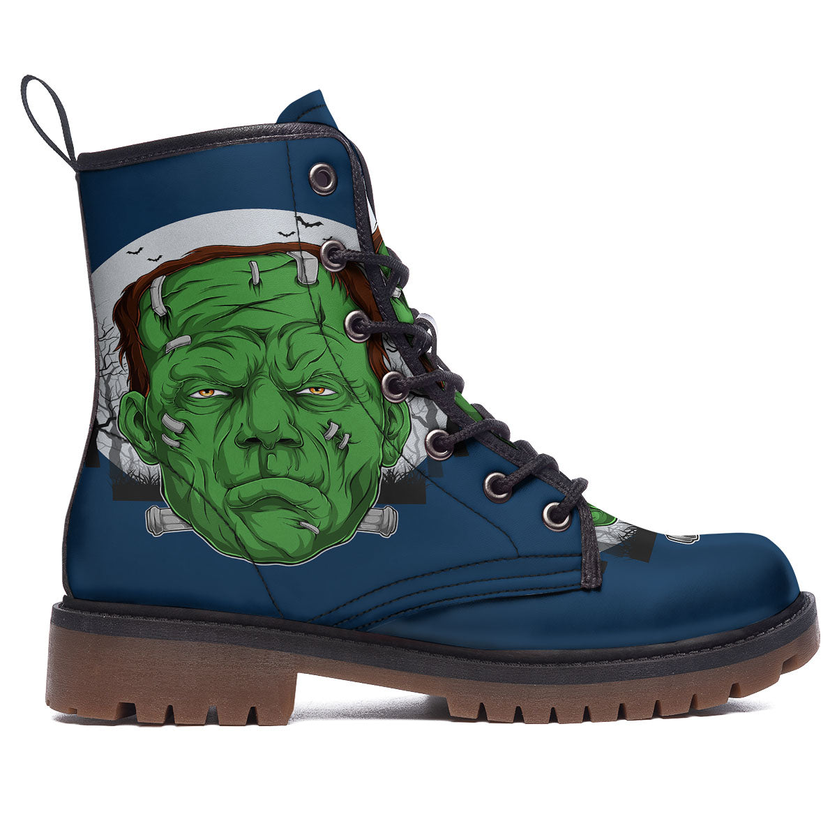 Frankenstein Face Halloween Character Print Work Boots-grizzshop