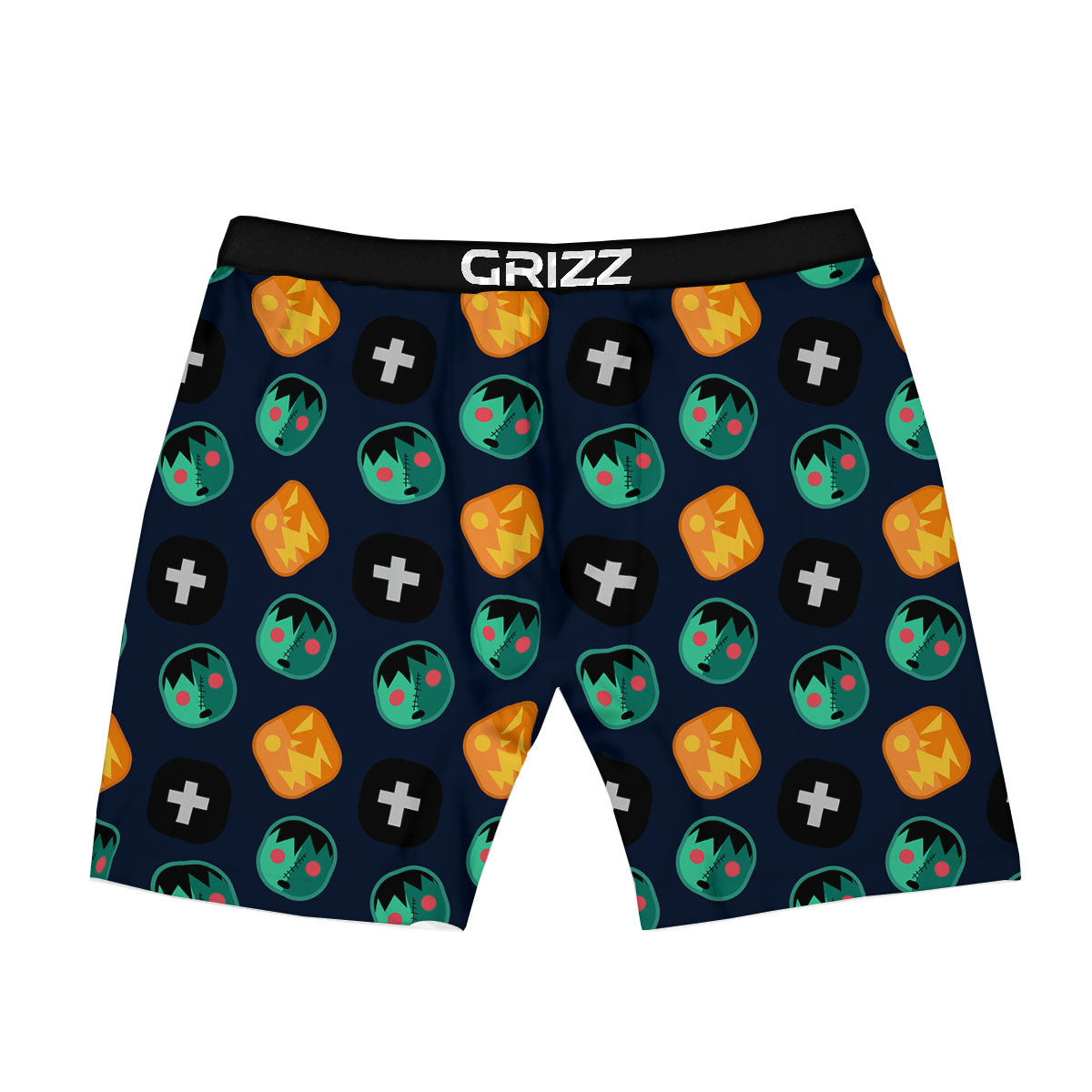 Frankenstein Face Halloween Print Pattern Boxer Briefs-grizzshop