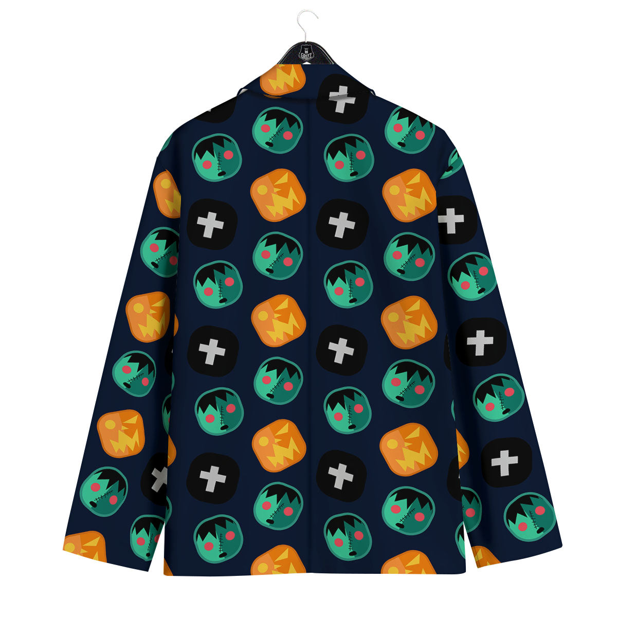 Frankenstein Face Halloween Print Pattern Men's Sport Coat-grizzshop