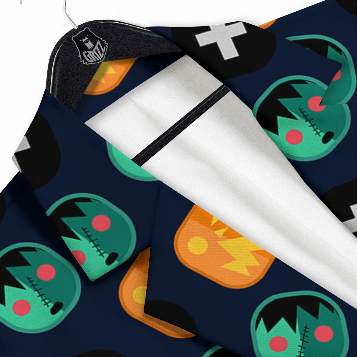 Frankenstein Face Halloween Print Pattern Men's Sport Coat-grizzshop