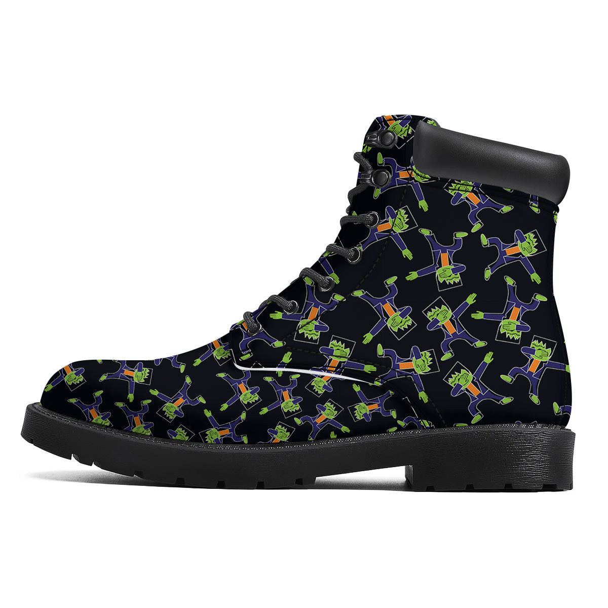 Frankenstein Halloween Print Pattern Boots-grizzshop