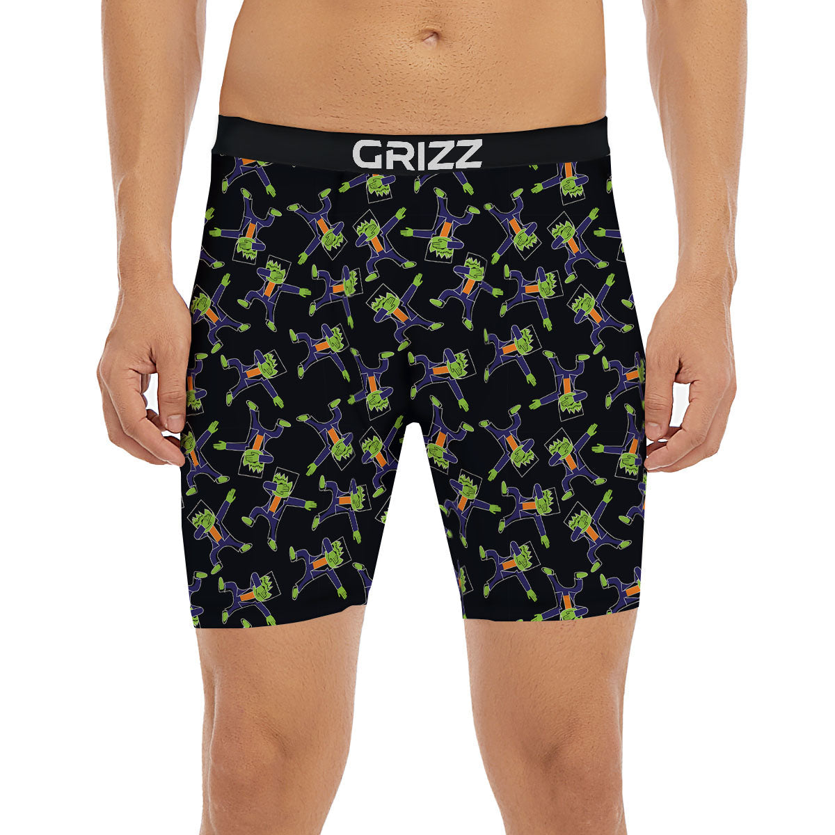 Frankenstein Halloween Print Pattern Boxer Briefs-grizzshop