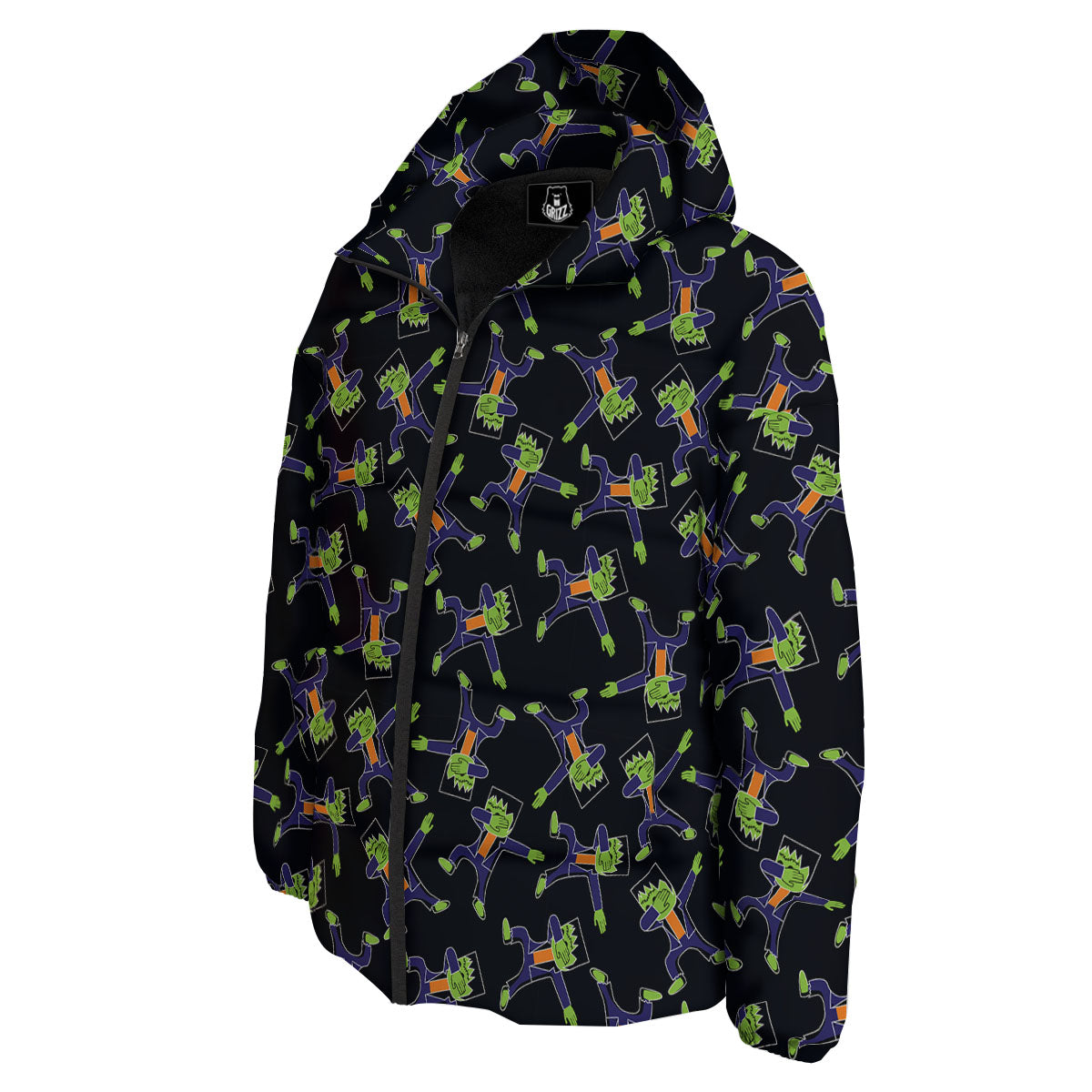 Frankenstein Halloween Print Pattern Down Jacket-grizzshop