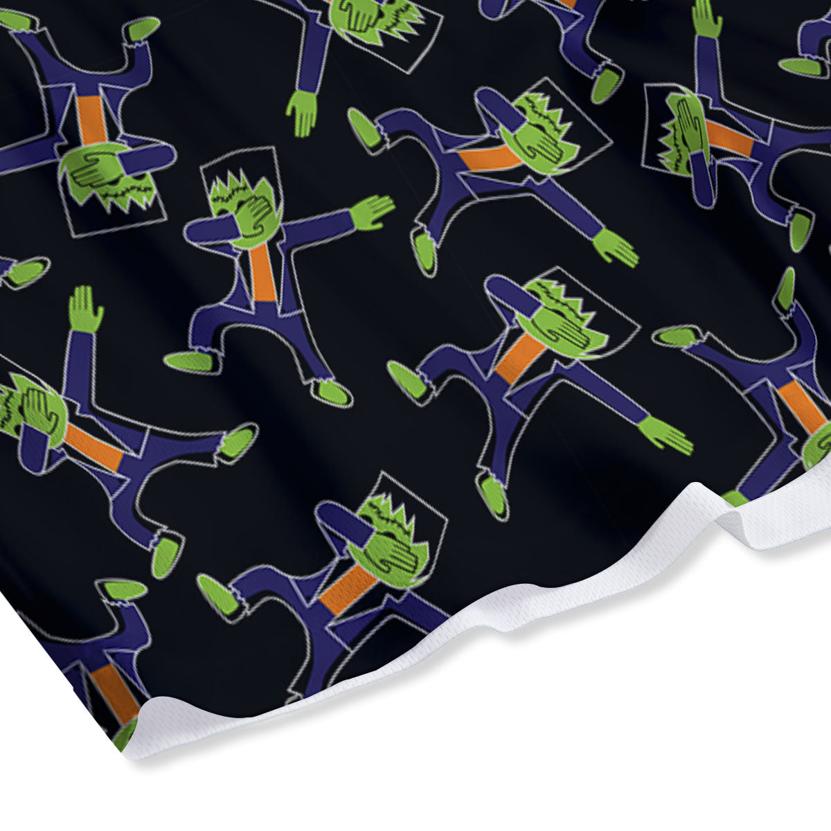Frankenstein Halloween Print Pattern Mesh Shorts