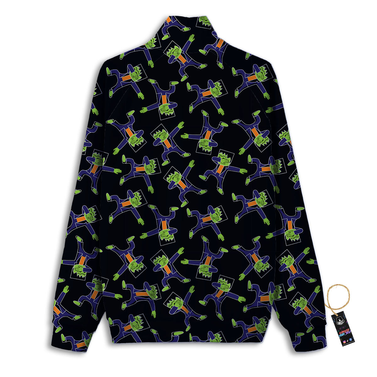 Frankenstein Halloween Print Pattern Track Jacket-grizzshop