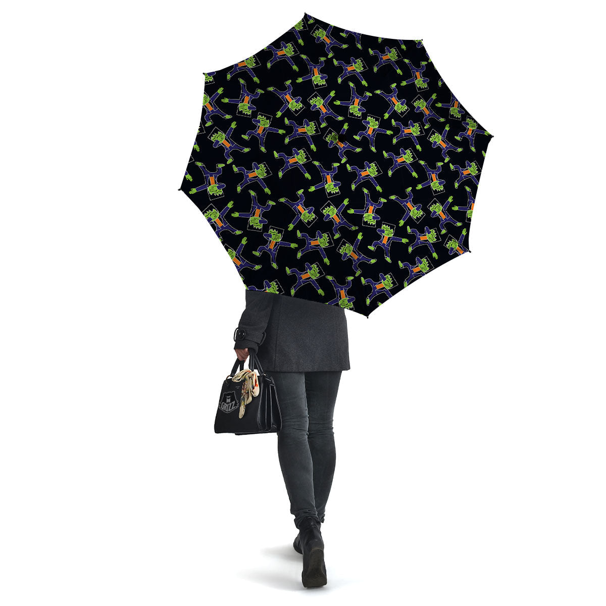 Frankenstein Halloween Print Pattern Umbrella-grizzshop