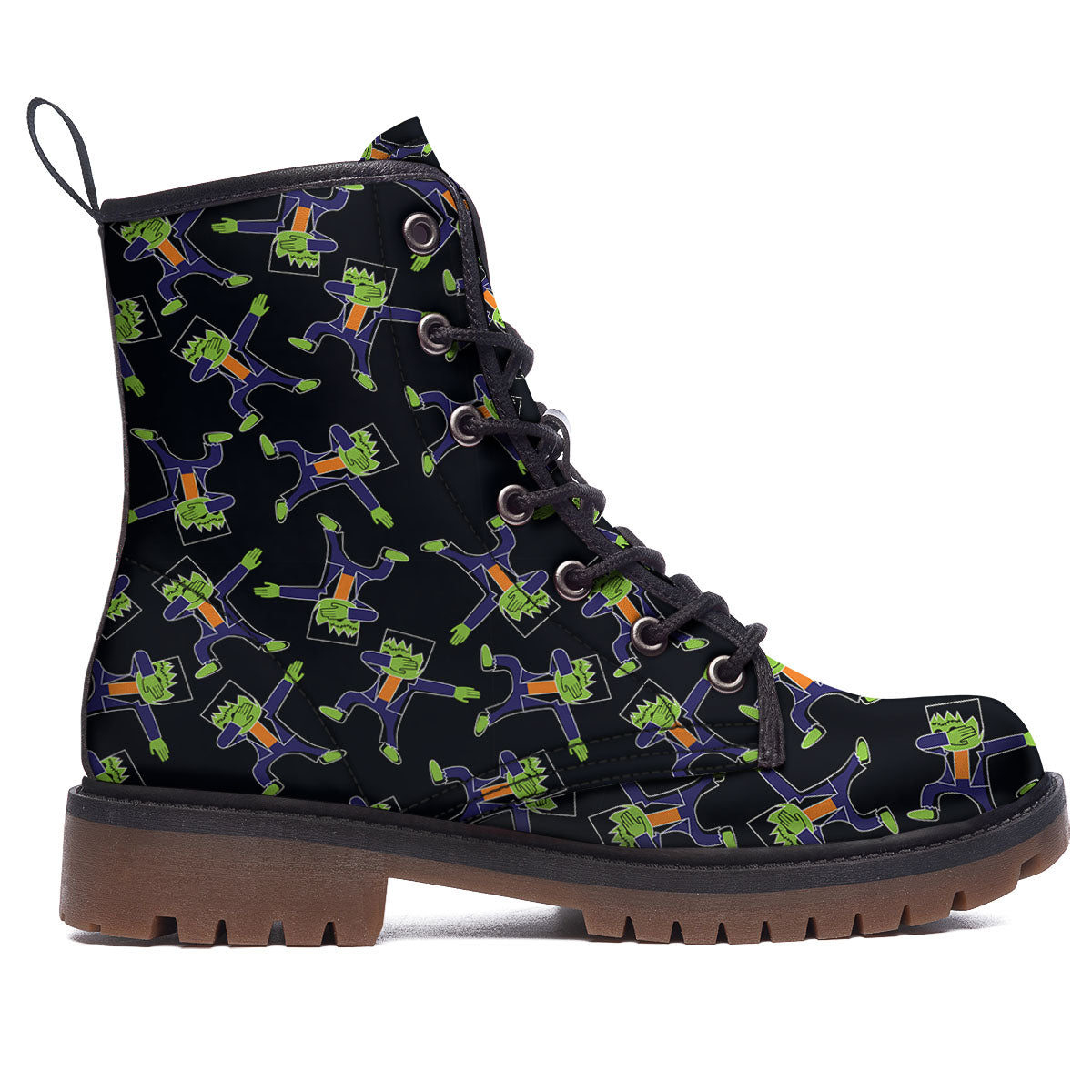 Frankenstein Halloween Print Pattern Work Boots-grizzshop