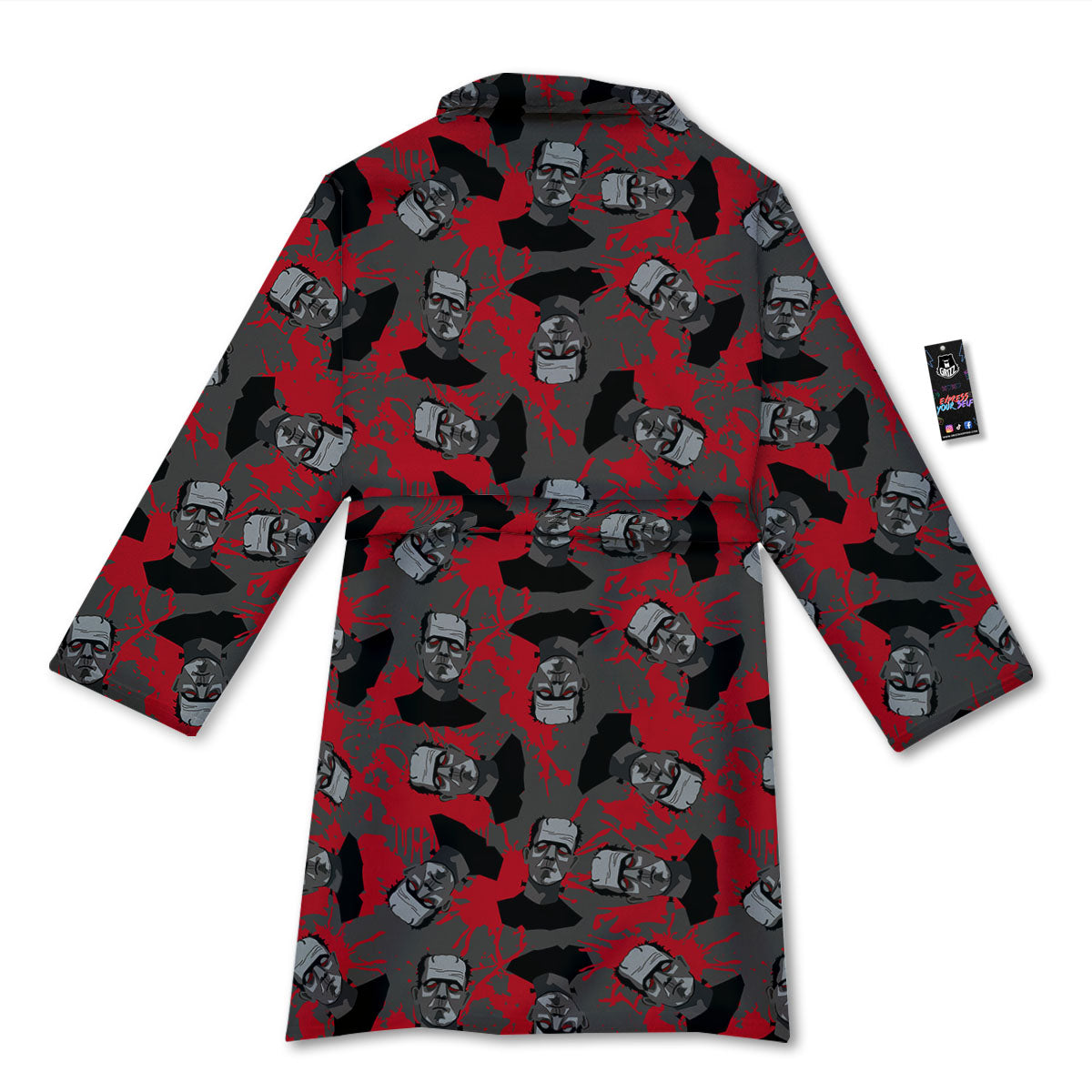 Frankenstein Horror Print Pattern Bathrobe-grizzshop