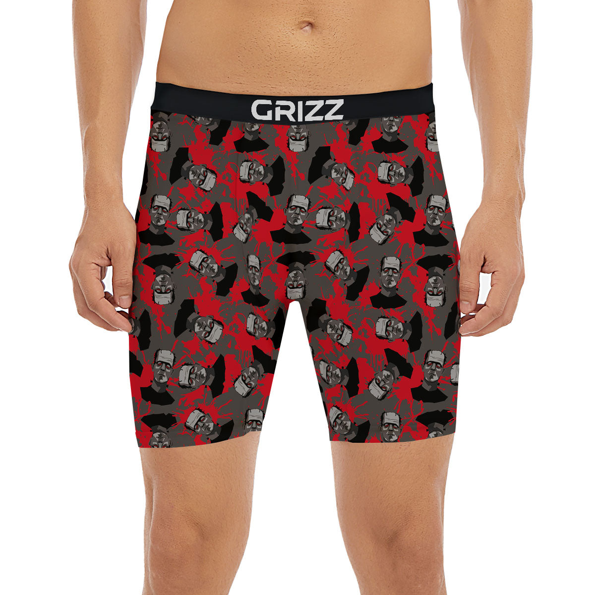 Frankenstein Horror Print Pattern Boxer Briefs-grizzshop