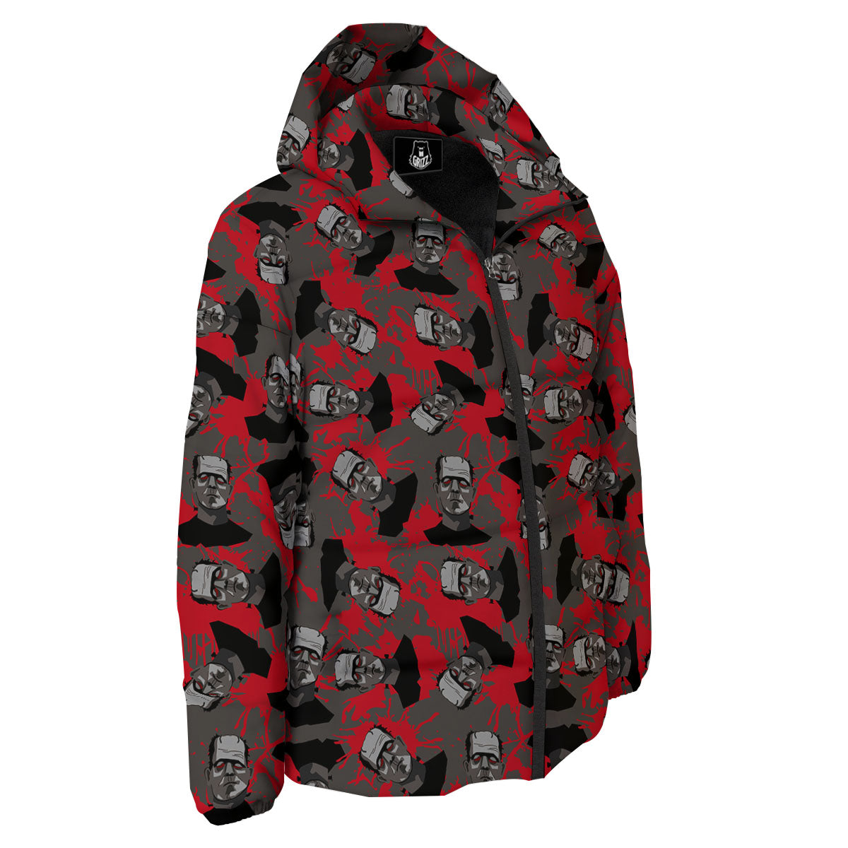 Frankenstein Horror Print Pattern Down Jacket-grizzshop