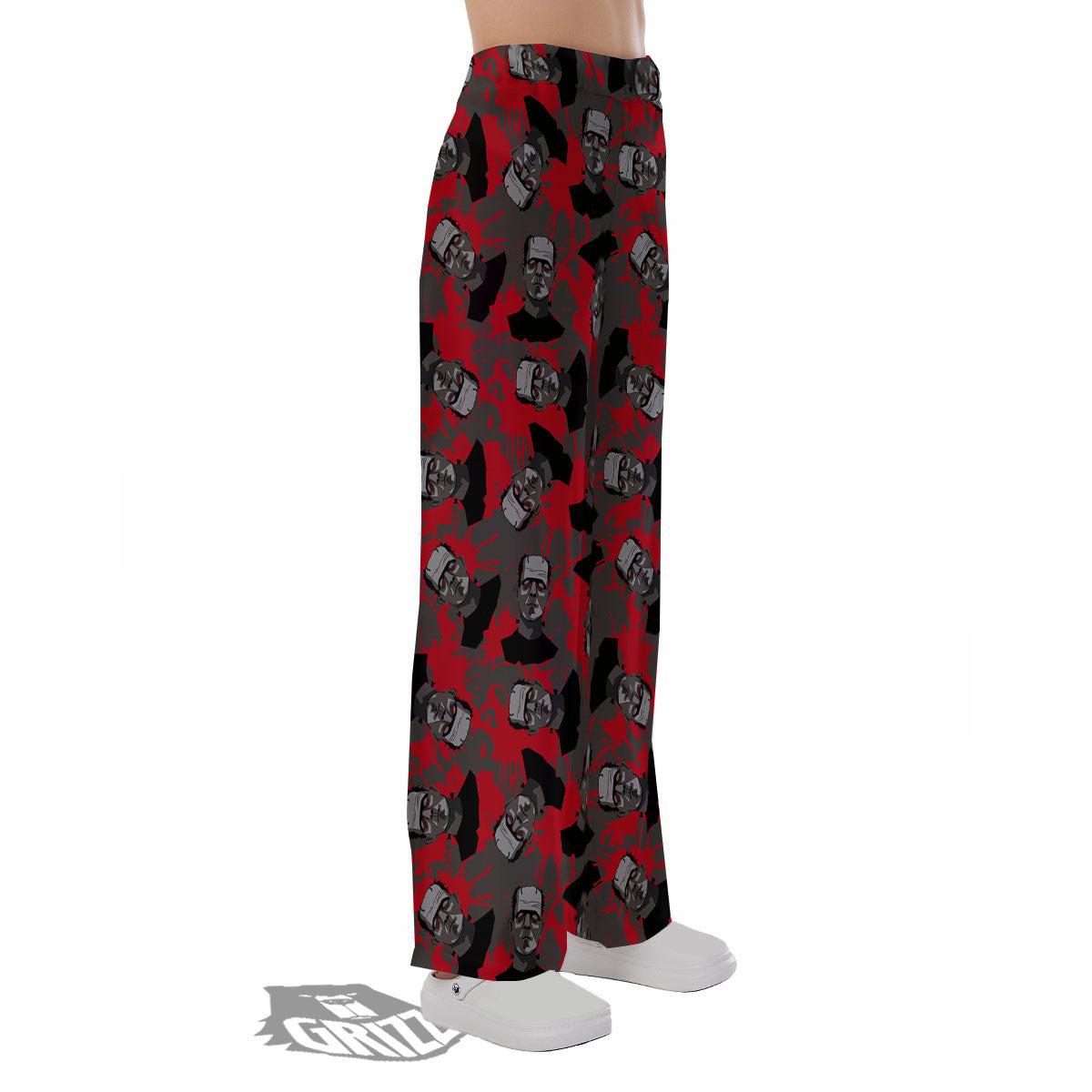 Frankenstein Horror Print Pattern Pajama Pants-grizzshop