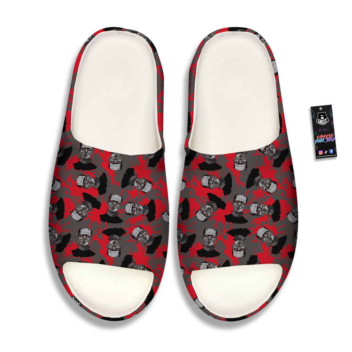 Frankenstein Horror Print Pattern Sandals-grizzshop