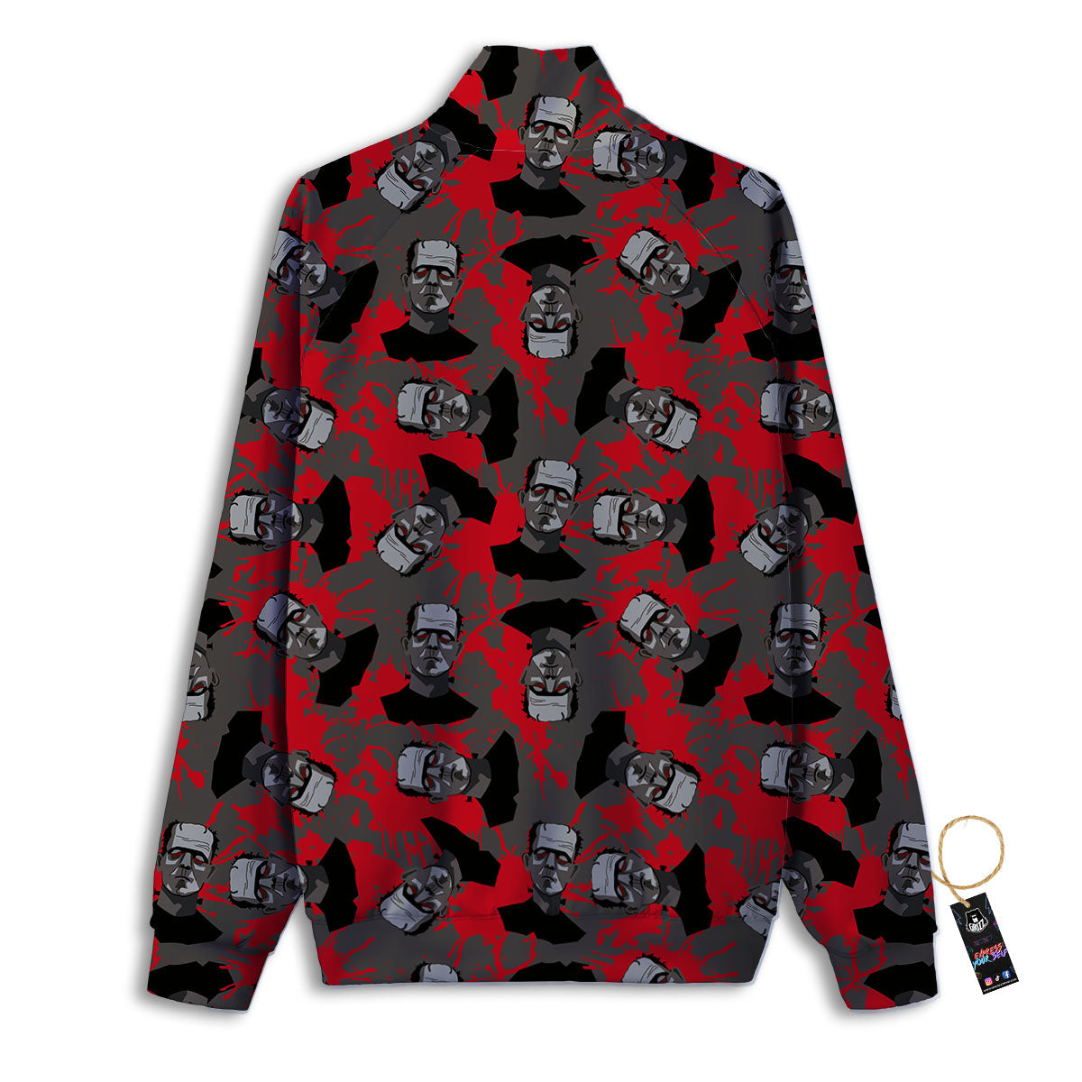 Frankenstein Horror Print Pattern Track Jacket-grizzshop