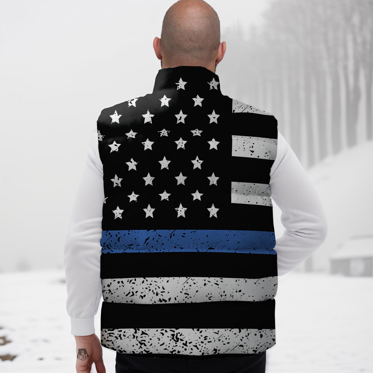 Freedom Life American Flag Print Down Vest