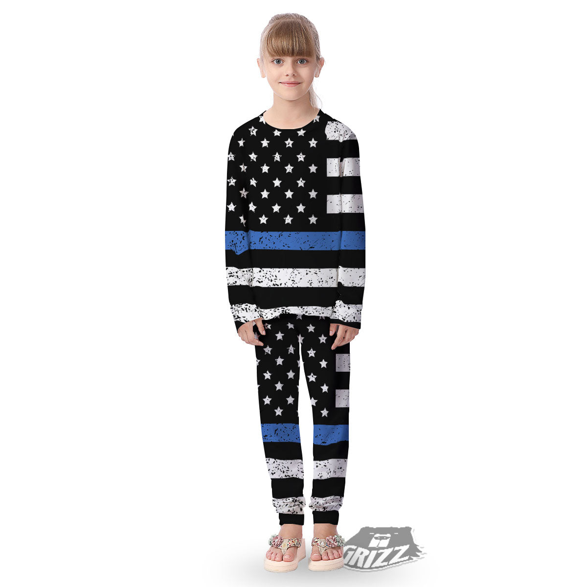 Freedom Life American Flag Print Kid's Pajamas-grizzshop