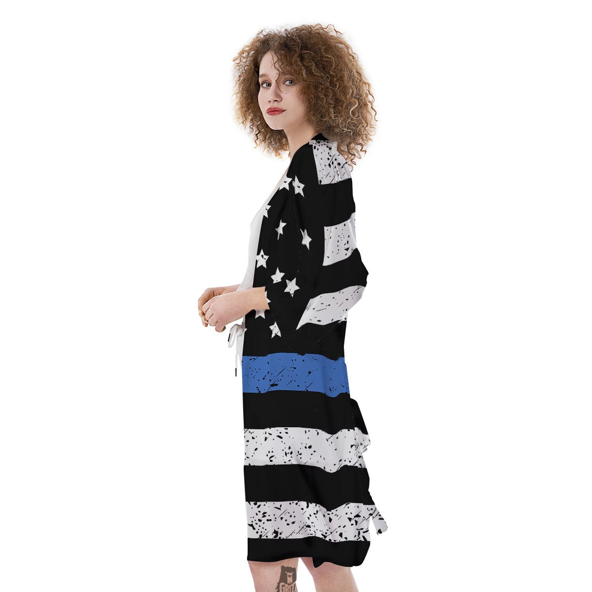 Freedom Life American Flag Print Kimono-grizzshop