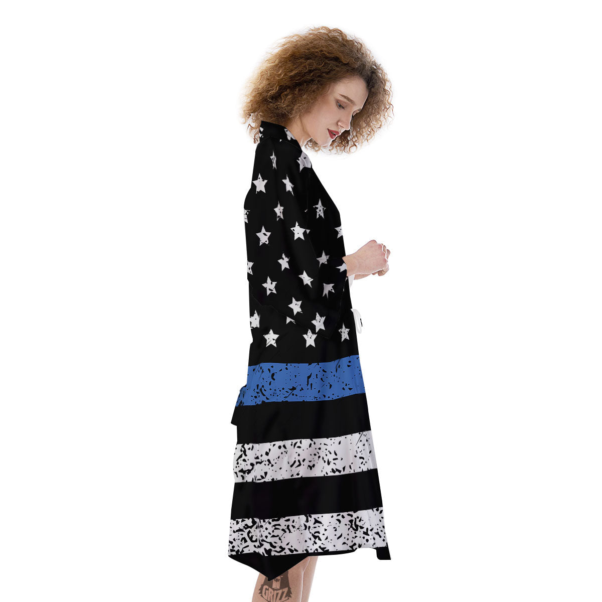 Freedom Life American Flag Print Kimono-grizzshop