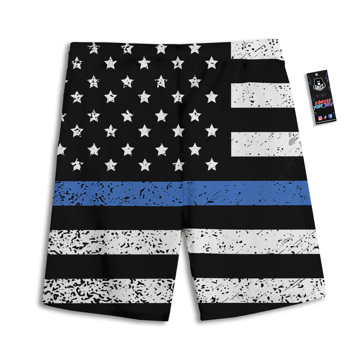 Freedom Life American Flag Print Men's Athletic Shorts