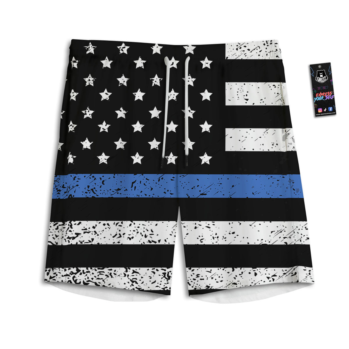 Freedom Life American Flag Print Men's Athletic Shorts