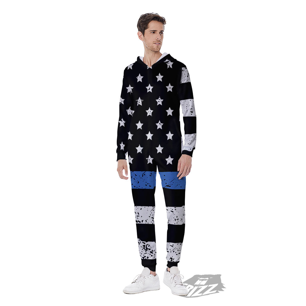 Freedom Life American Flag Print Men's Jumpsuit-grizzshop