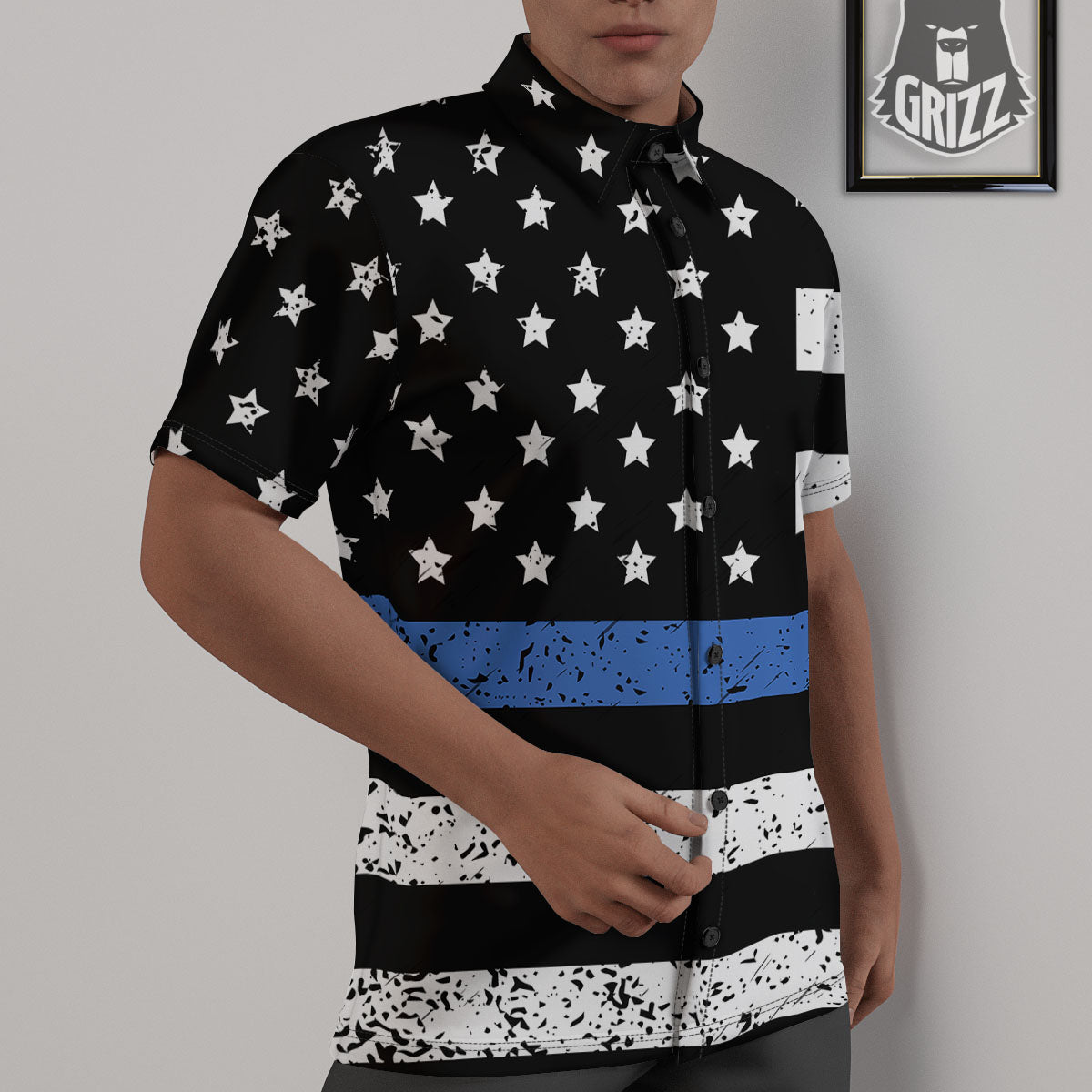 Freedom Life American Flag Print Untucked Shirts-grizzshop