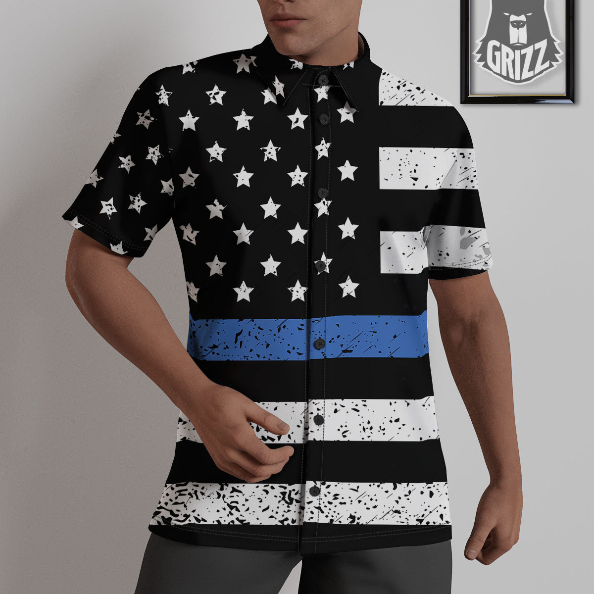 Freedom Life American Flag Print Untucked Shirts-grizzshop